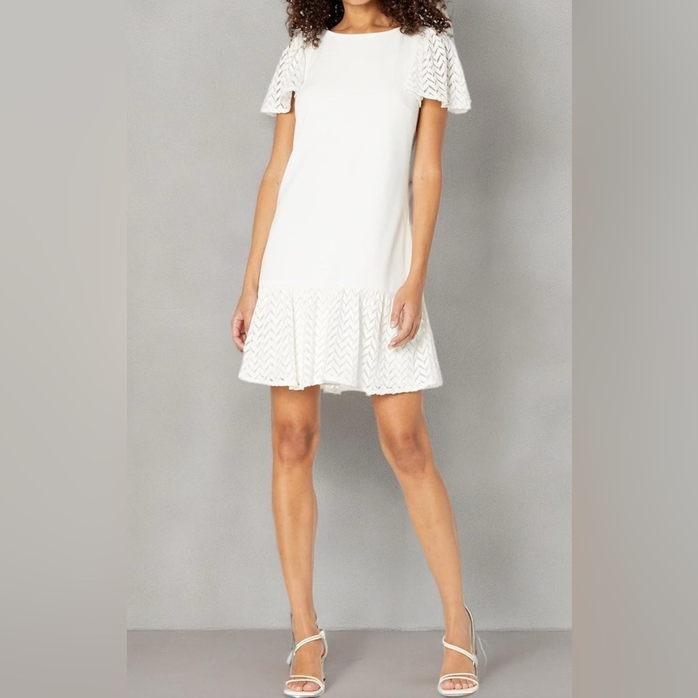 DKNY White Flounce Dress